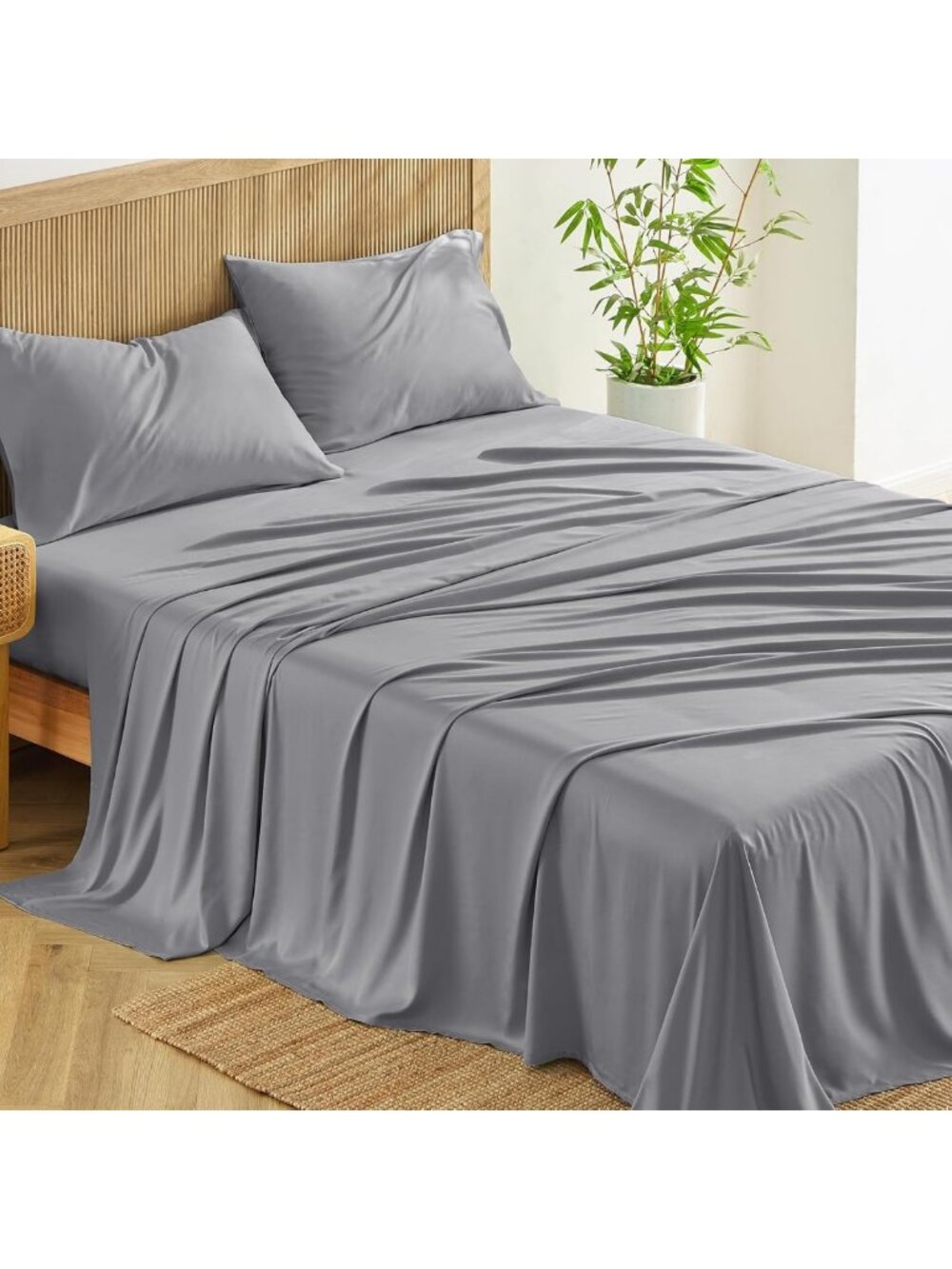 Cozy King Size Bamboo Sheets Set - 100% Rayon, Soft Sateen Weave, Luxurious